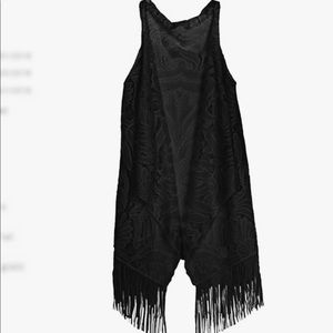 Black fringe vest